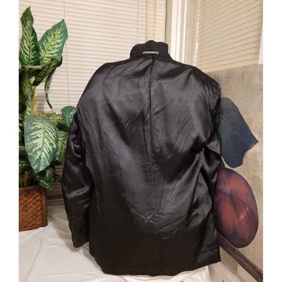 CALVIN KLEIN 41R MEN SPORT COAT BLACK WOOL THREE-BUTTON CORDUROY PATTERN B529 - Picture 3 of 11